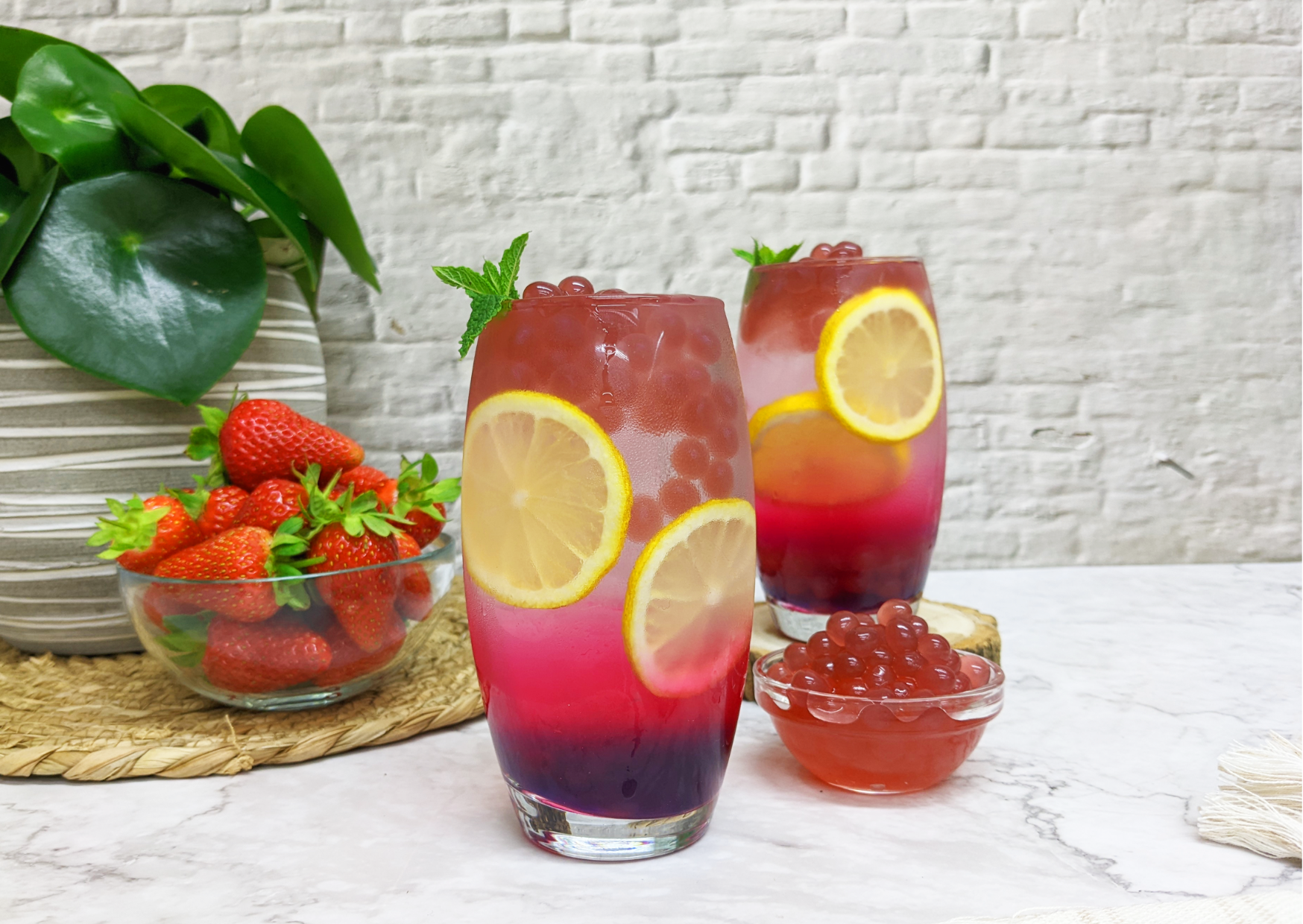 Gradient Colour Fruit Tea Recipe - Bobabuzz