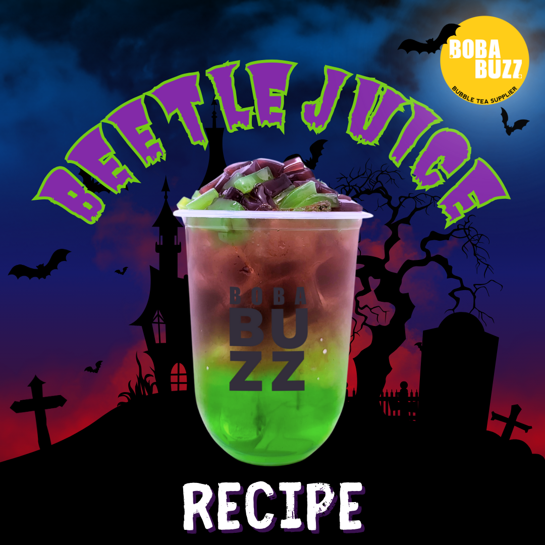 Halloween Bubble Tea - Beetle Juice Recipe - Bobabuzz