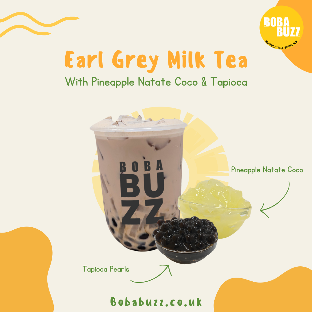 Earl Grey Milk Tea with Tapioca and Pineapple Natate Coco Recipe - Bobabuzz