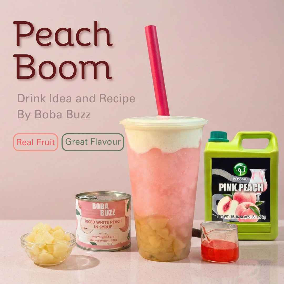 Peach Boom Recipe| Why Real Fruit is the New Trend in UK Bubble Tea