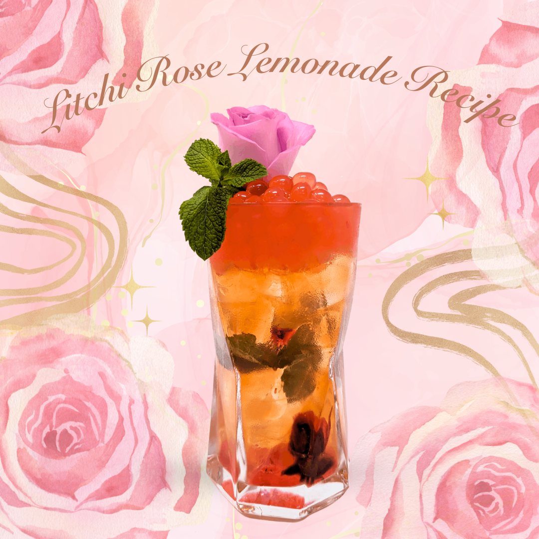 Litchi & Rose Lemonade Recipe - Bobabuzz