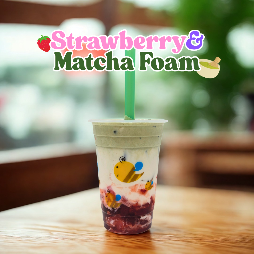 Strawberry Matcha Foam Bubble Tea Recipe - Bobabuzz