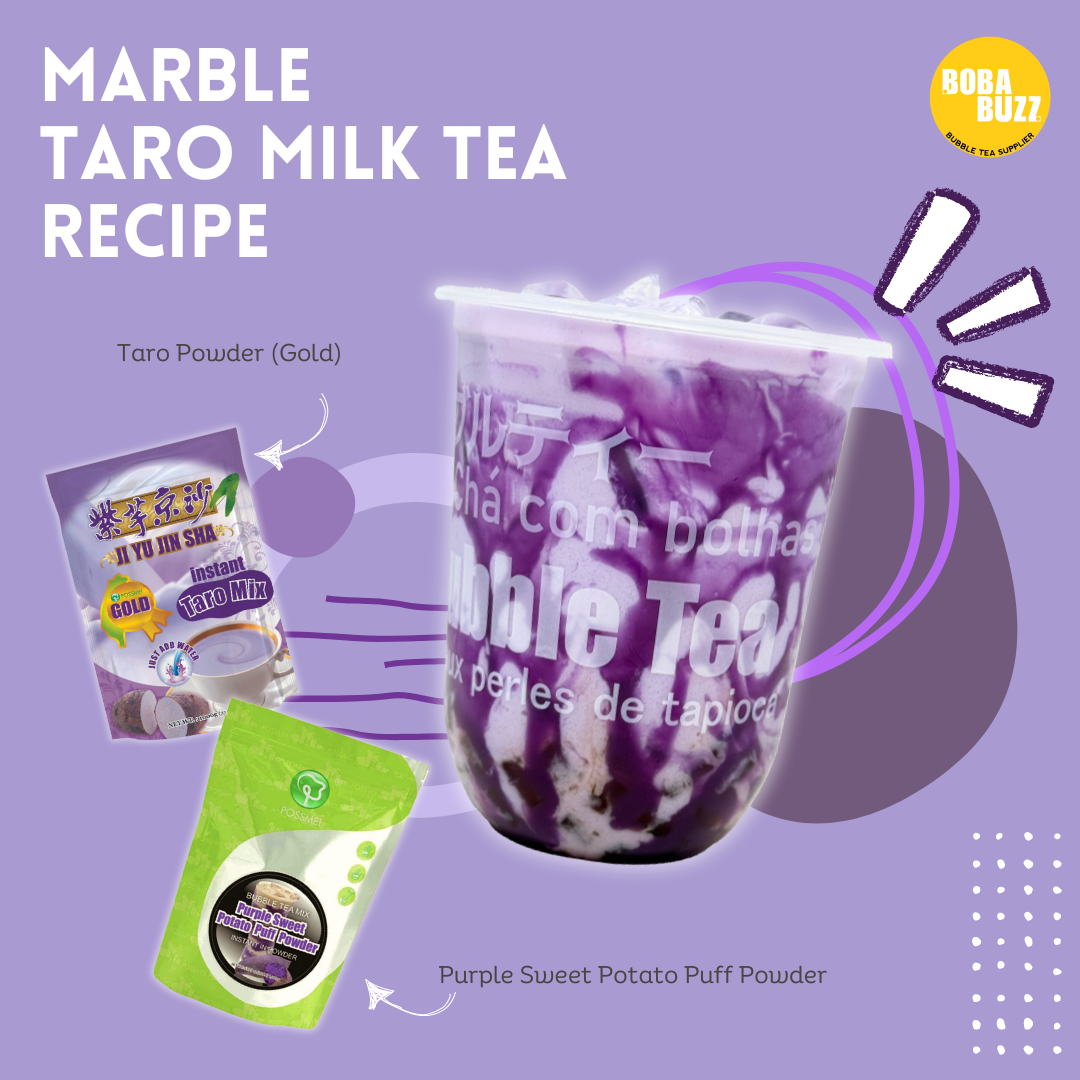 Marble Taro Milk Tea Recipe - Bobabuzz