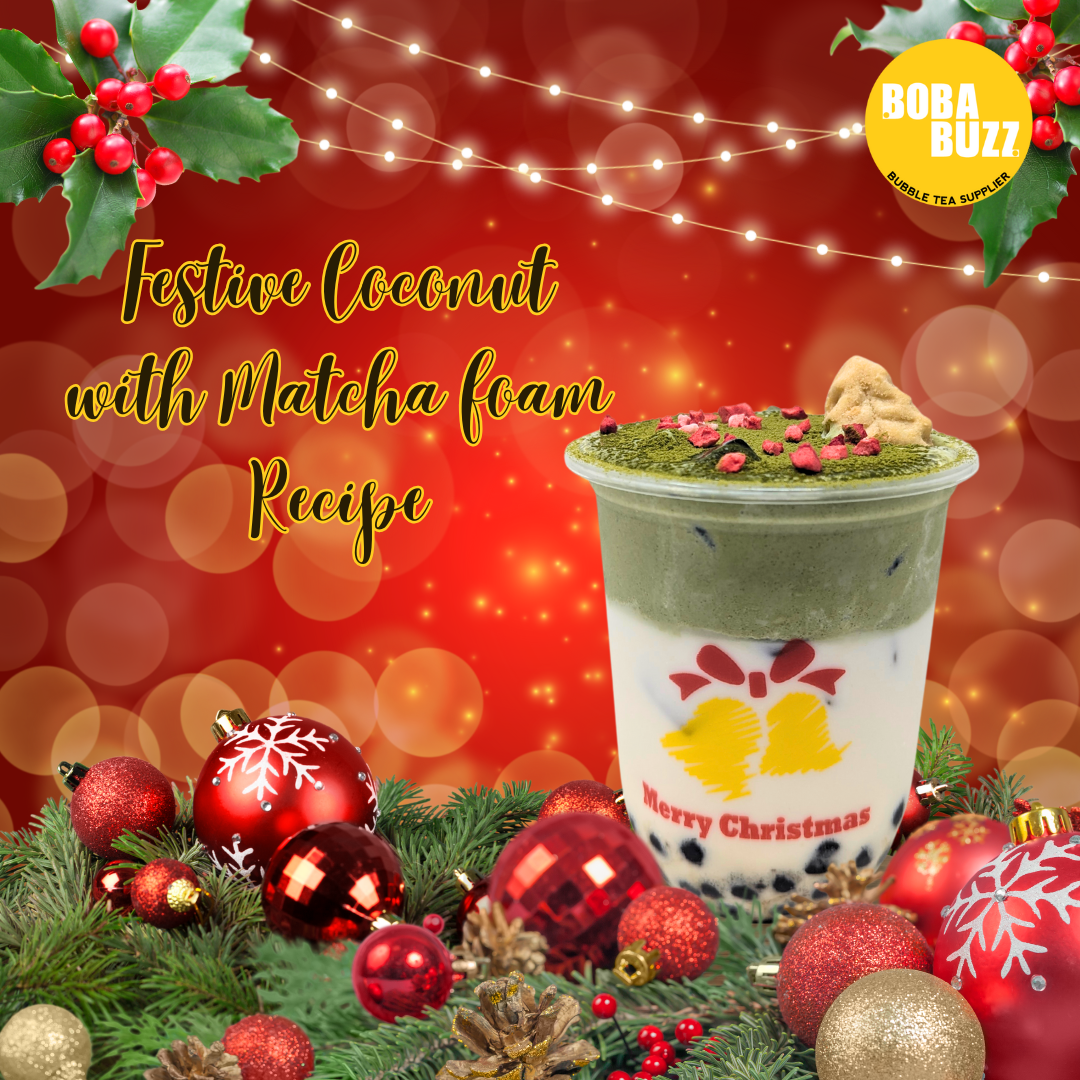 Festive Coconut with Matcha Foam Recipe