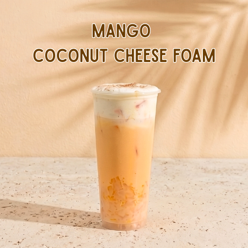 Mango Coconut Cheese Foam: The ultimate creamy, tropical signature drink for your café menu.