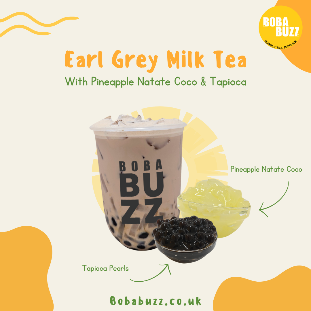 Earl Grey Milk Tea with Tapioca and Pineapple Natate Coco Recipe