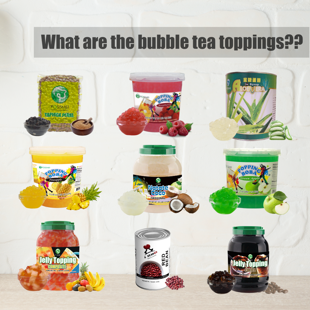 What are the bubble tea toppings??