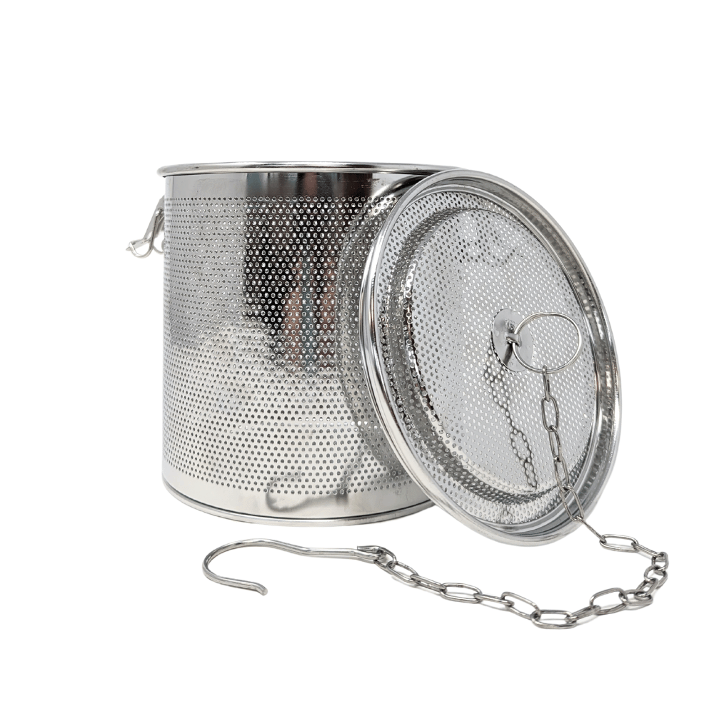 Stainless Steel Tea Strainer for Loose Tea with Lid and Chain Hook