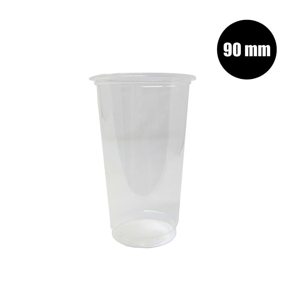 Plastic Cups - Flat 500ml (90mm/PP) - Bobabuzz