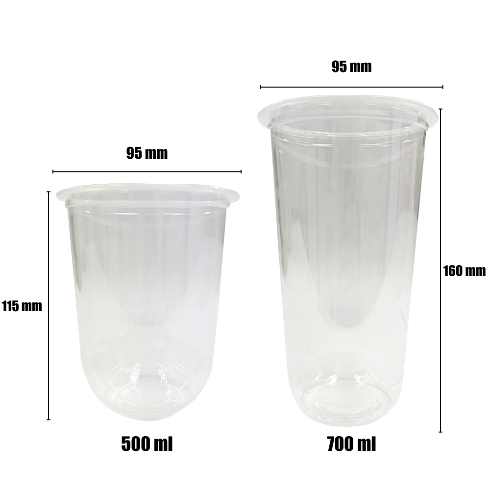 Plastic Cups - U-shaped 500ml (95mm/PP)