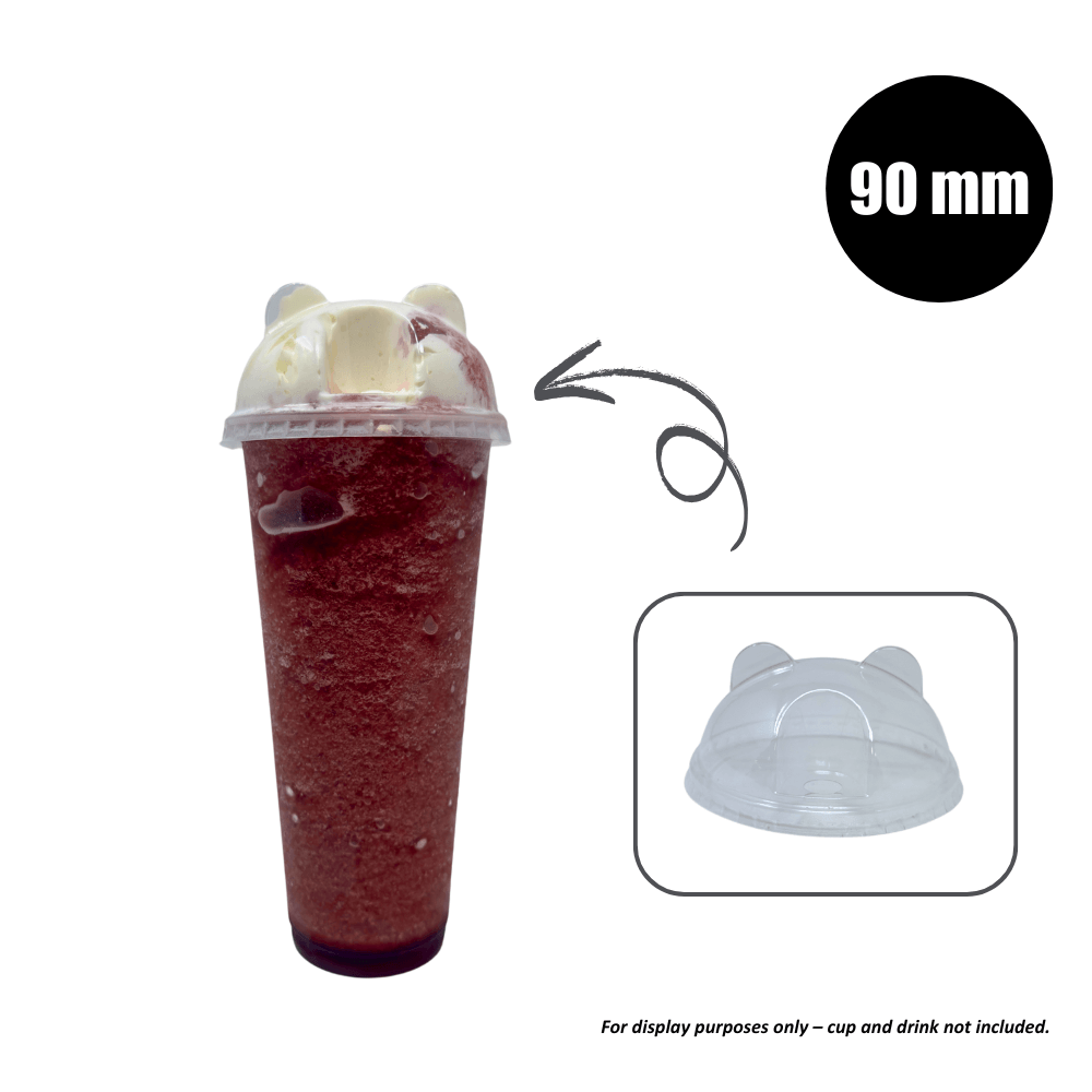 Plastic Lid - Panda (90mm/PET) - Bobabuzz