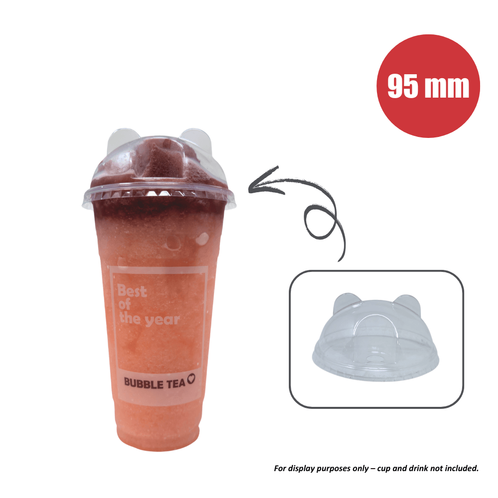 Plastic Lid - Panda (95mm/PET) - Bobabuzz