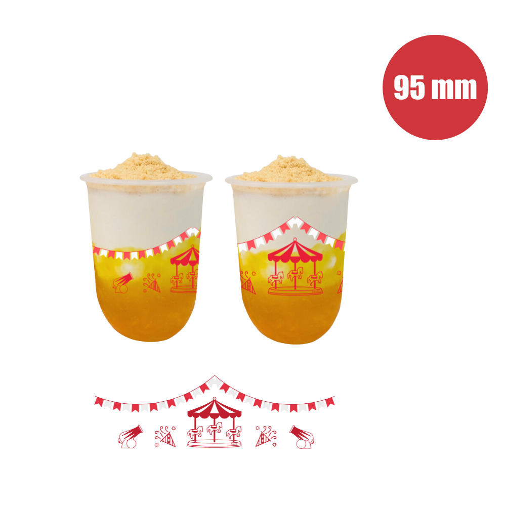 Pattern Plastic Cups - U-shaped 500ml (95mm/PP) - Carousel