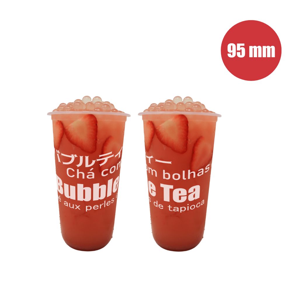 Pattern Plastic Cups - U-shaped 700ml (95mm/PP) - Bubble Tea