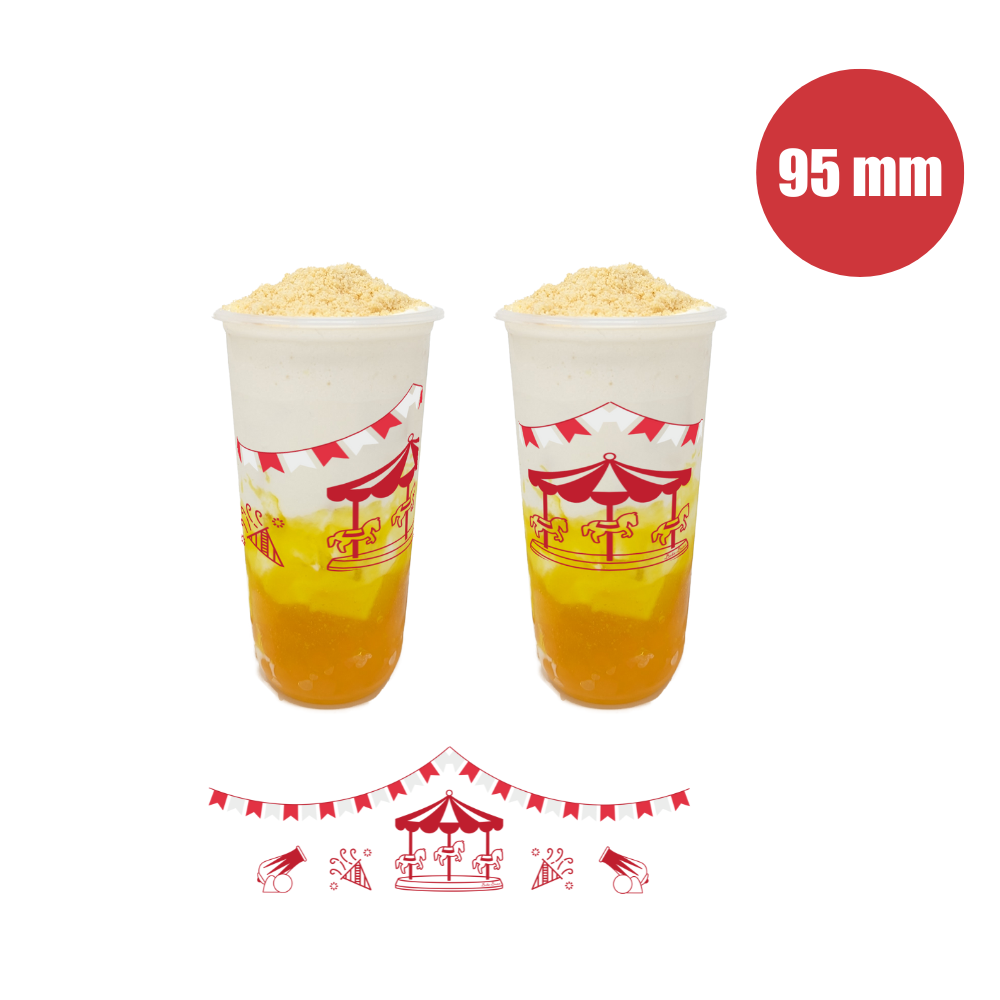 Pattern Plastic Cups - U-shaped 700ml (95mm/PP) - Carousel