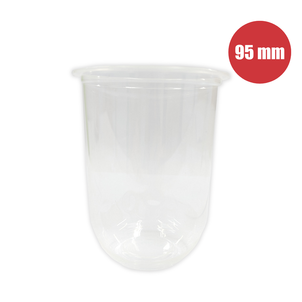 Plastic Cups - U-shaped 500ml (95mm/PP) - Bobabuzz